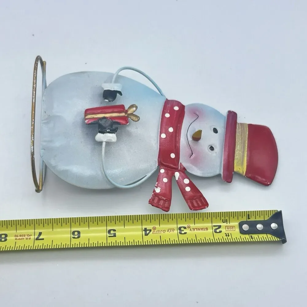 Lot of 3 Metal Christmas Decor Penguin Snowman Reindeer Holiday Tabletop Figures